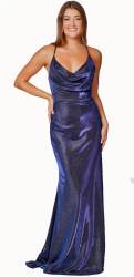 Shimmer Cowl Neck Strappy Back Dress OTHER COLOURS